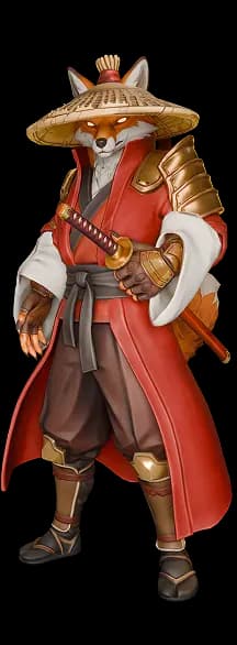 Renderização final do personagem 3D pronto para jogos