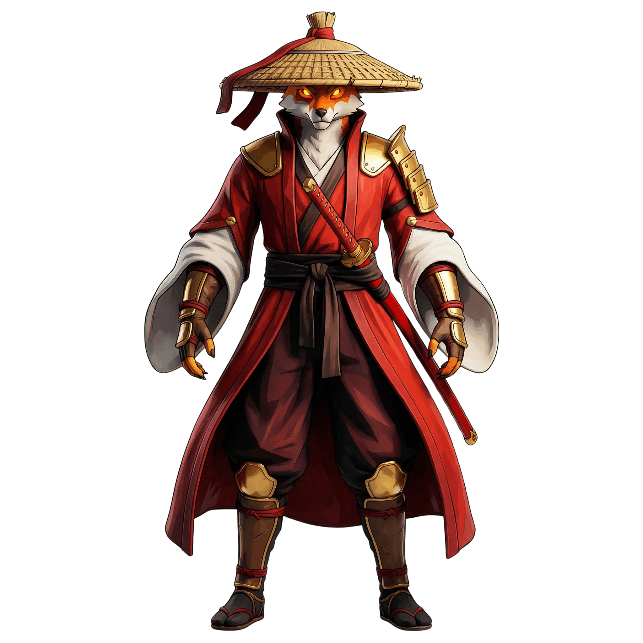 Samurai fox character from the AI x 3D character course